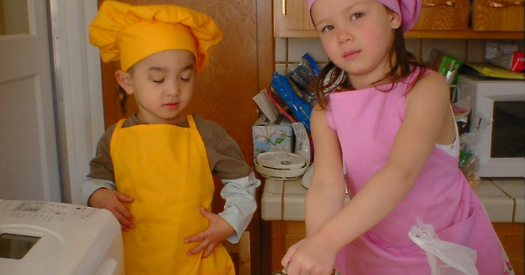 Two girls cooking